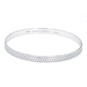 Platinum Bangle with Full Diamond Cut SJ PT 307