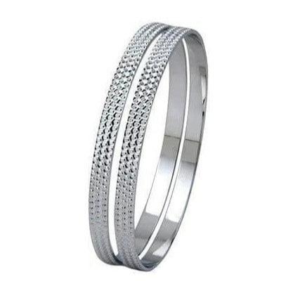 Platinum Bangle with Full Diamond Cut SJ PT 307