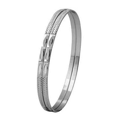 Platinum Bangle with Intermittent Diamond Cut JL PTB 601