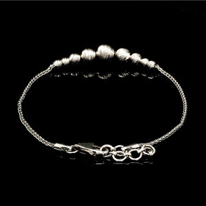 5.8mm Platinum Bracelet with Shine Diamond Cut Balls JL PTB 1201