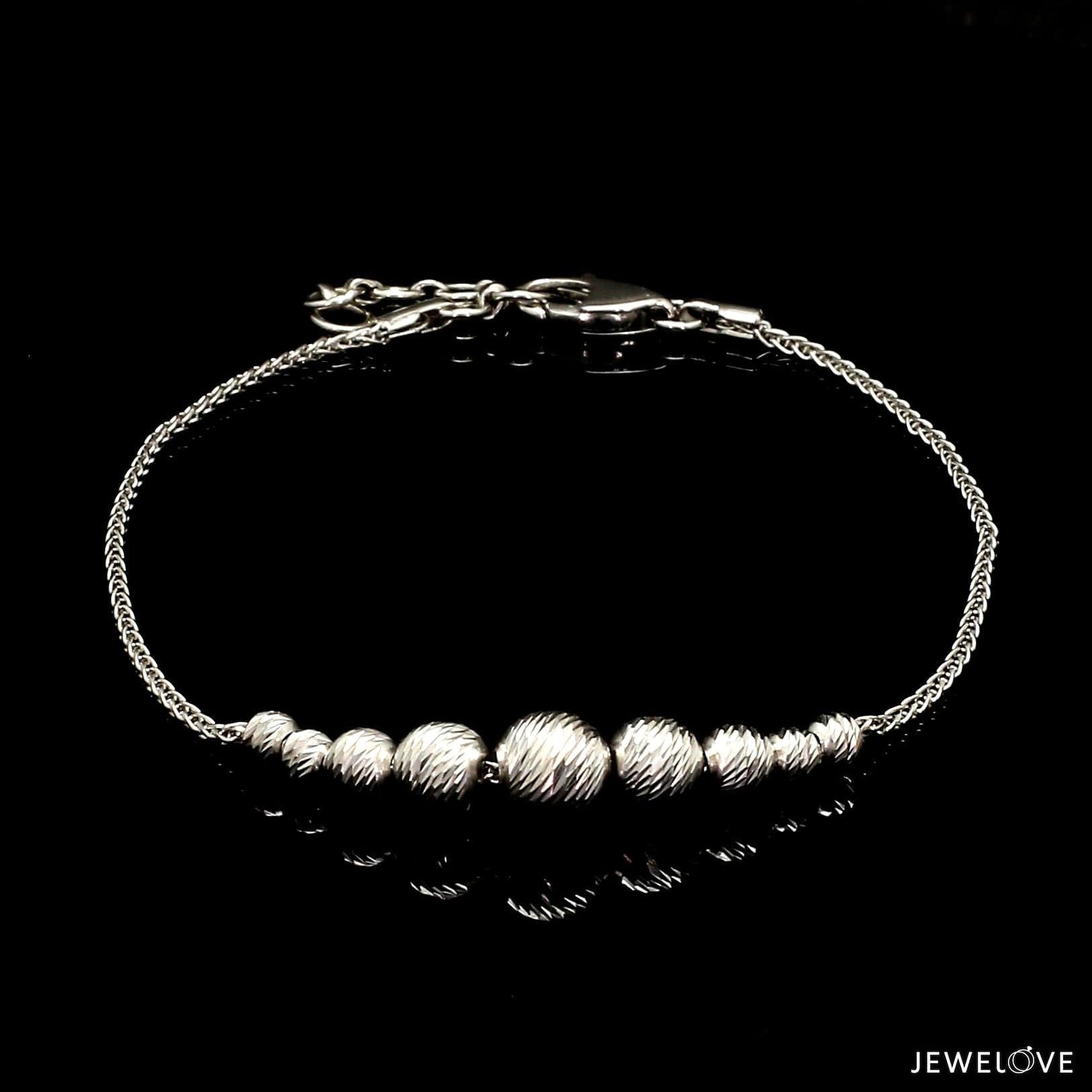 5.8mm Platinum Bracelet with Shine Diamond Cut Balls JL PTB 1201