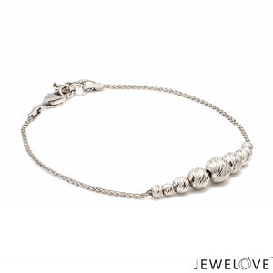 5.8mm Platinum Bracelet with Shine Diamond Cut Balls JL PTB 1201