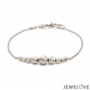 5.8mm Platinum Bracelet with Shine Diamond Cut Balls JL PTB 1201