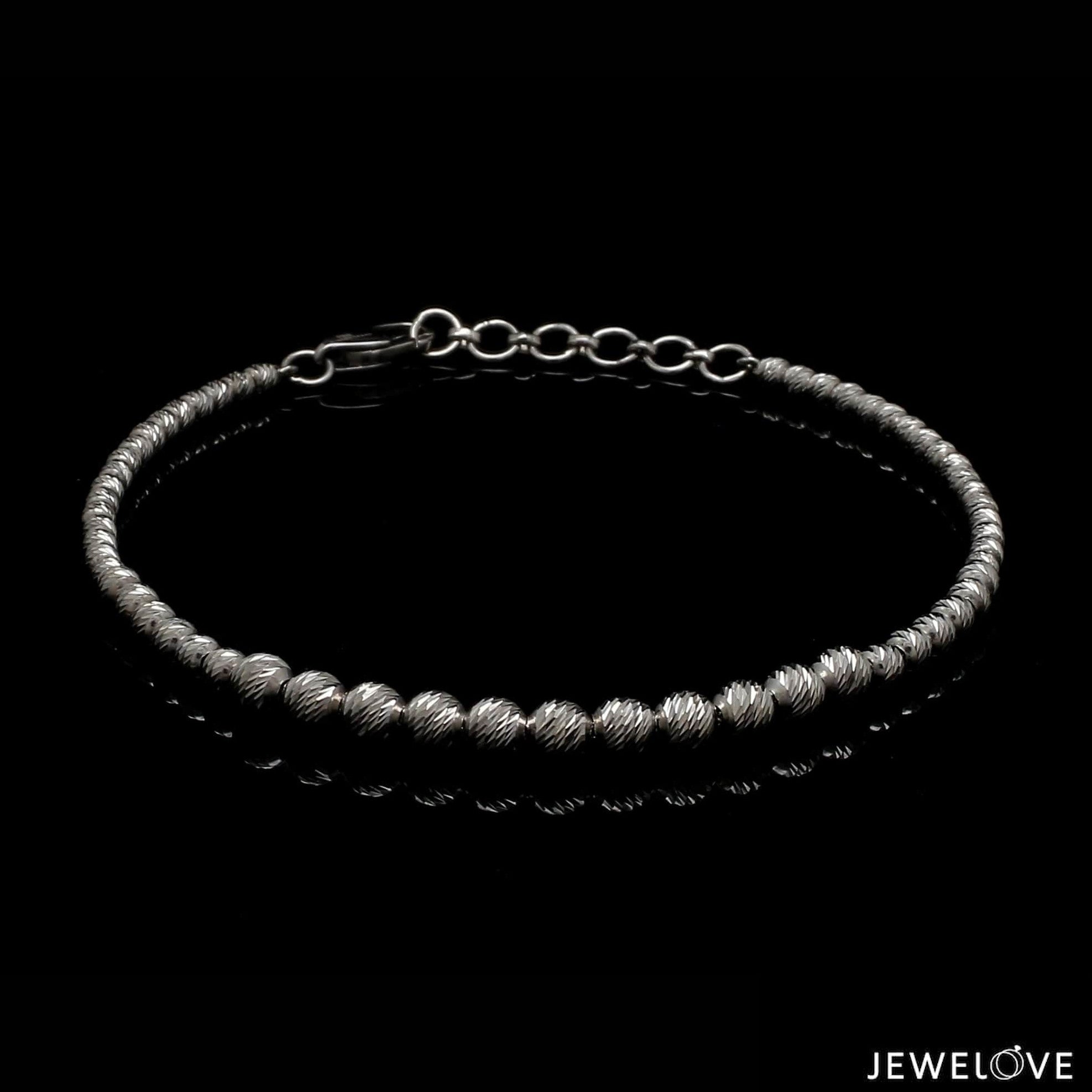 4mm Platinum Bracelet with Shine Diamond Cut Balls JL PTB 1204