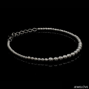 4mm Platinum Bracelet with Shine Diamond Cut Balls JL PTB 1204