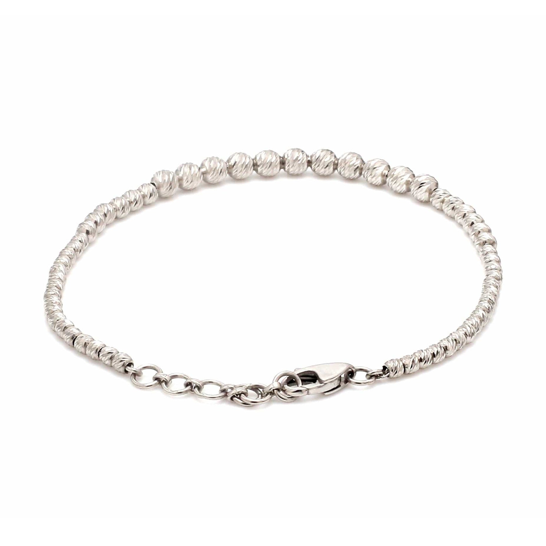 4mm Platinum Bracelet with Shine Diamond Cut Balls JL PTB 1204