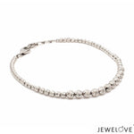 Load image into Gallery viewer, 4mm Platinum Bracelet with Shine Diamond Cut Balls JL PTB 1204
