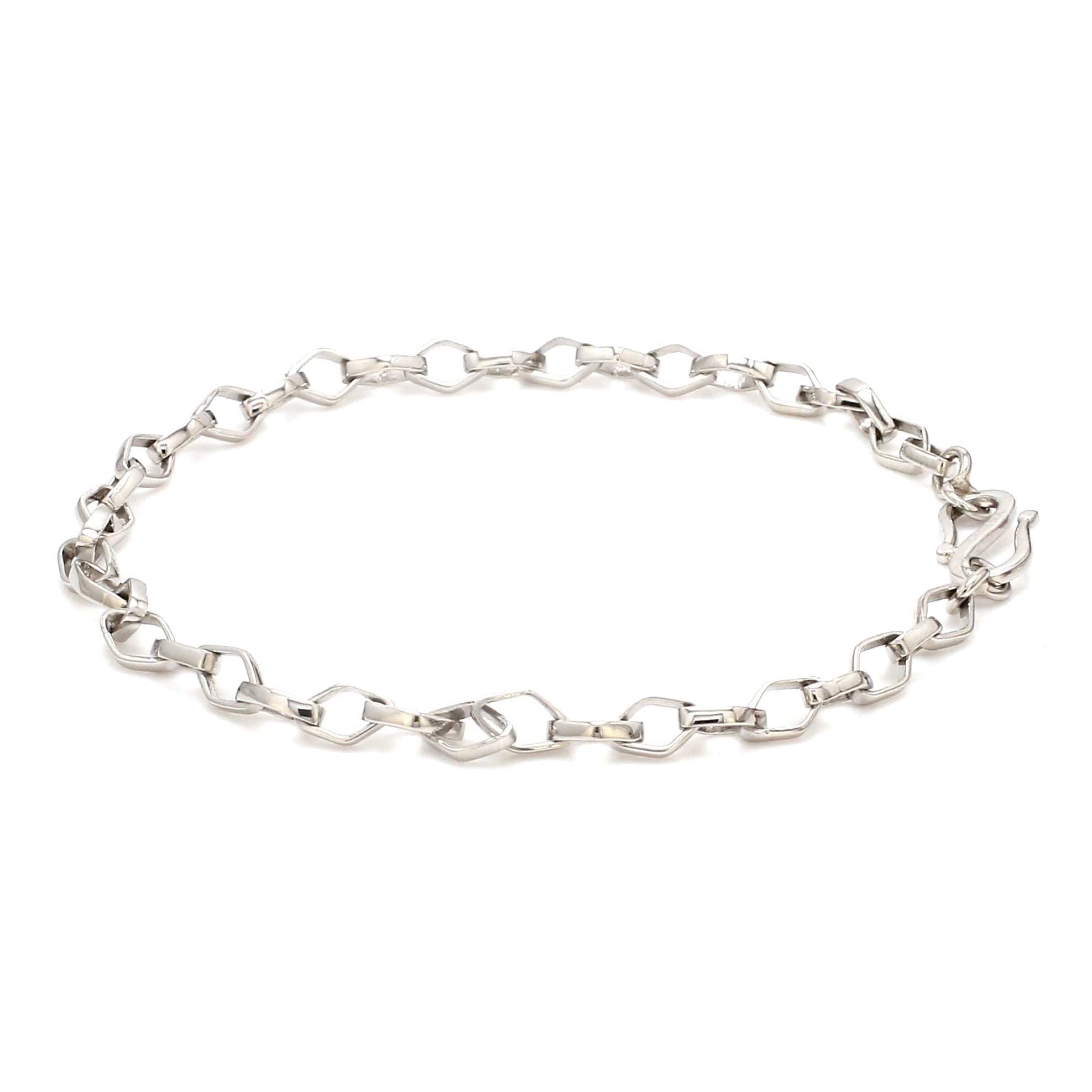 Platinum Bracelet with Square Links JL PTB 689