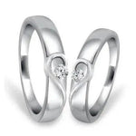 Load image into Gallery viewer, Platinum Love Bands with Complementary Hearts JL PT 243
