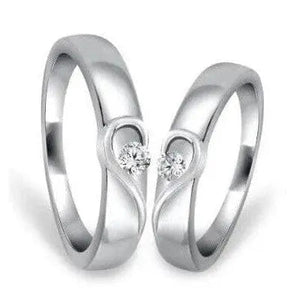 Platinum Love Bands with Complementary Hearts JL PT 243