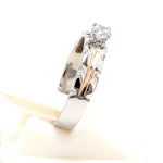 Load image into Gallery viewer, Platinum Couple Rings with Single Diamonds &amp; Rose Gold Grooves JL PT 621
