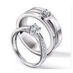 Load image into Gallery viewer, Platinum Couple Rings with Solitaires JL PT 624
