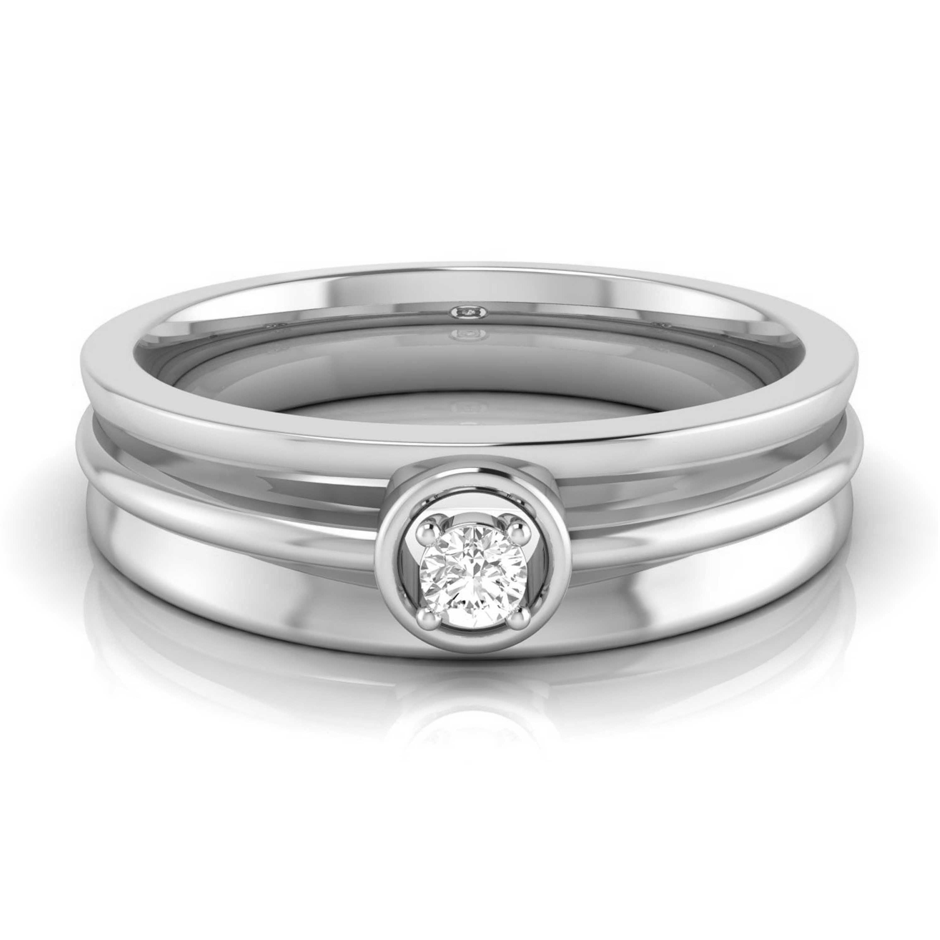 Platinum Couple Rings with Solitaires JL PT 624