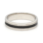 Load image into Gallery viewer, Platinum Couple Unisex Ring with Black Line Ceramic JL PT 1328
