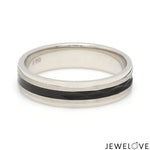 Load image into Gallery viewer, Platinum Couple Unisex Ring with Black Line Ceramic JL PT 1328
