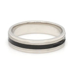 Load image into Gallery viewer, Platinum Couple Unisex Ring with Black Line Ceramic JL PT 1328
