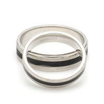 Load image into Gallery viewer, Platinum Couple Unisex Ring with Black Line Ceramic JL PT 1328
