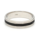 Load image into Gallery viewer, Platinum Couple Unisex Ring with Black Line Ceramic JL PT 1328
