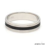 Load image into Gallery viewer, Platinum Couple Unisex Ring with Black Line Ceramic JL PT 1328
