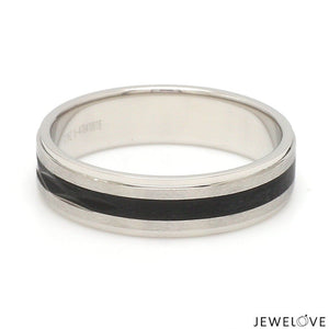 Platinum Couple Unisex Ring with Black Line Ceramic JL PT 1328