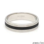 Load image into Gallery viewer, Platinum Couple Unisex Ring with Black Line Ceramic JL PT 1328
