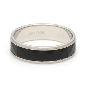 Platinum Couple Unisex Ring with Black Ceramic JL PT 1330