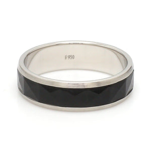 Platinum Couple Unisex Ring with Black Ceramic JL PT 1330