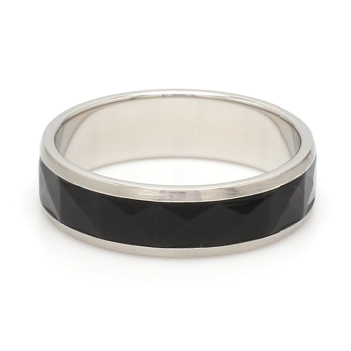 Platinum Couple Unisex Ring with Black Ceramic JL PT 1330