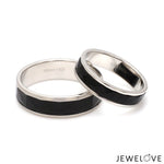 Load image into Gallery viewer, Platinum Couple Unisex Ring with Black Ceramic JL PT 1330
