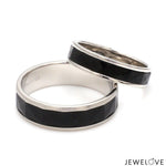 Load image into Gallery viewer, Platinum Couple Unisex Ring with Black Ceramic JL PT 1330
