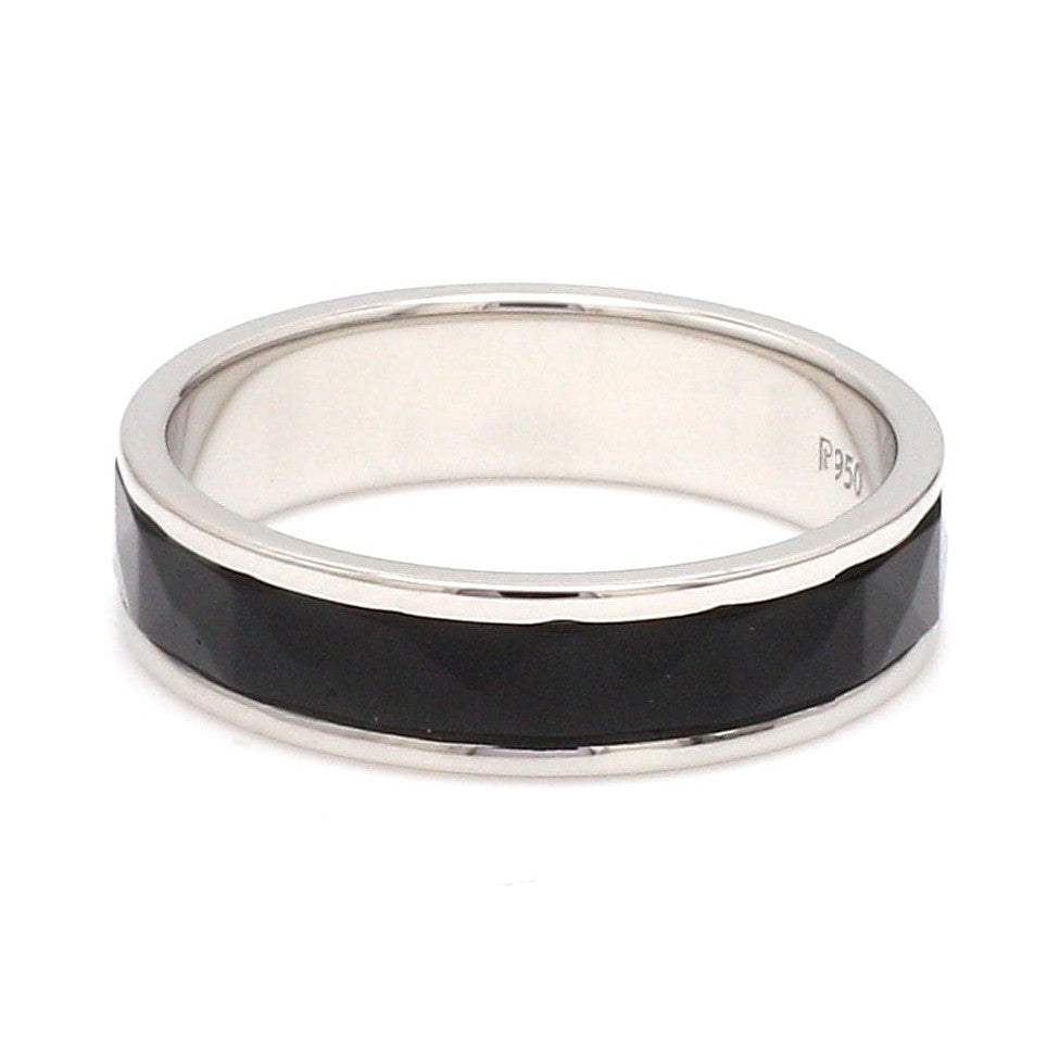 Platinum Couple Unisex Ring with Black Ceramic JL PT 1330