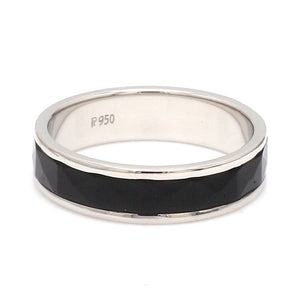 Platinum Couple Unisex Ring with Black Ceramic JL PT 1330