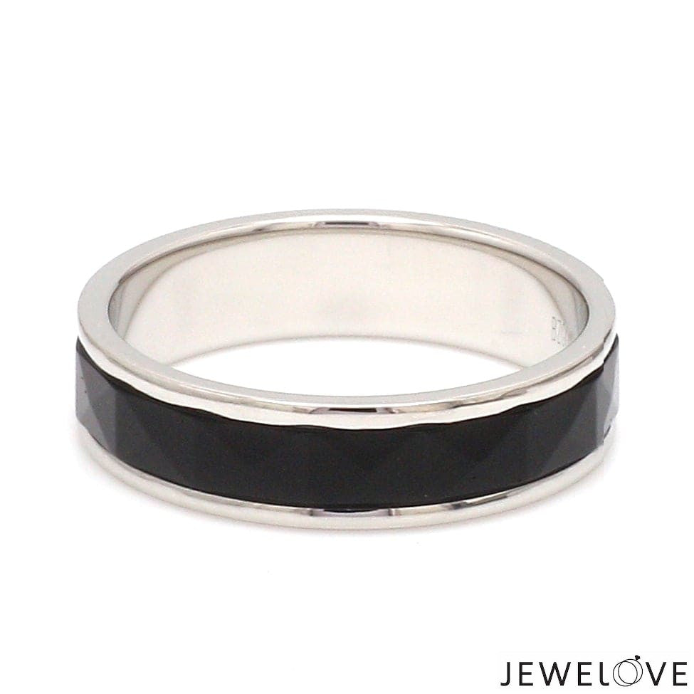 Platinum Couple Unisex Ring with Black Ceramic JL PT 1330