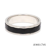 Load image into Gallery viewer, Platinum Couple Unisex Ring with Black Ceramic JL PT 1330
