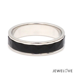 Platinum Couple Unisex Ring with Black Ceramic JL PT 1330