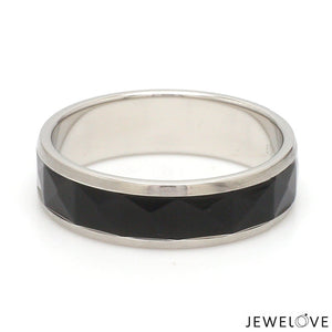 Platinum Couple Unisex Ring with Black Ceramic JL PT 1330