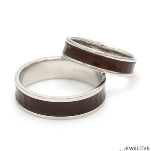 Platinum Couple Unisex Ring with Brown Ceramic JL PT 1329