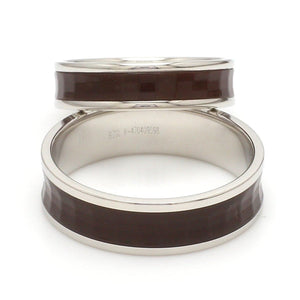 Platinum Couple Unisex Ring with Brown Ceramic JL PT 1329