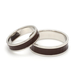 Platinum Couple Unisex Ring with Brown Ceramic JL PT 1329