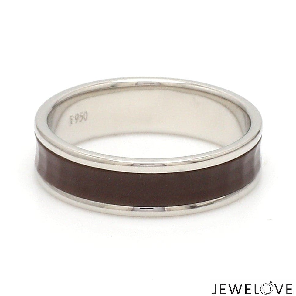 Platinum Couple Unisex Ring with Brown Ceramic JL PT 1329