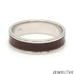 Load image into Gallery viewer, Platinum Couple Unisex Ring with Brown Ceramic JL PT 1329
