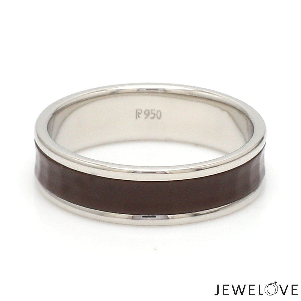 Platinum Couple Unisex Ring with Brown Ceramic JL PT 1329