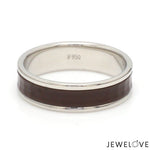 Load image into Gallery viewer, Platinum Couple Unisex Ring with Brown Ceramic JL PT 1329
