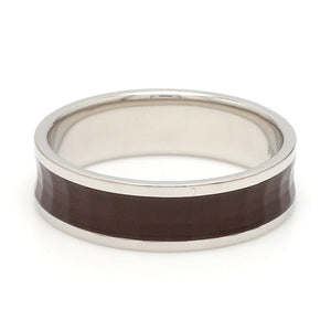 Platinum Couple Unisex Ring with Brown Ceramic JL PT 1329