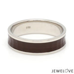 Load image into Gallery viewer, Platinum Couple Unisex Ring with Brown Ceramic JL PT 1329
