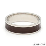 Load image into Gallery viewer, Platinum Couple Unisex Ring with Brown Ceramic JL PT 1329
