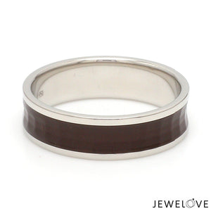 Platinum Couple Unisex Ring with Brown Ceramic JL PT 1329