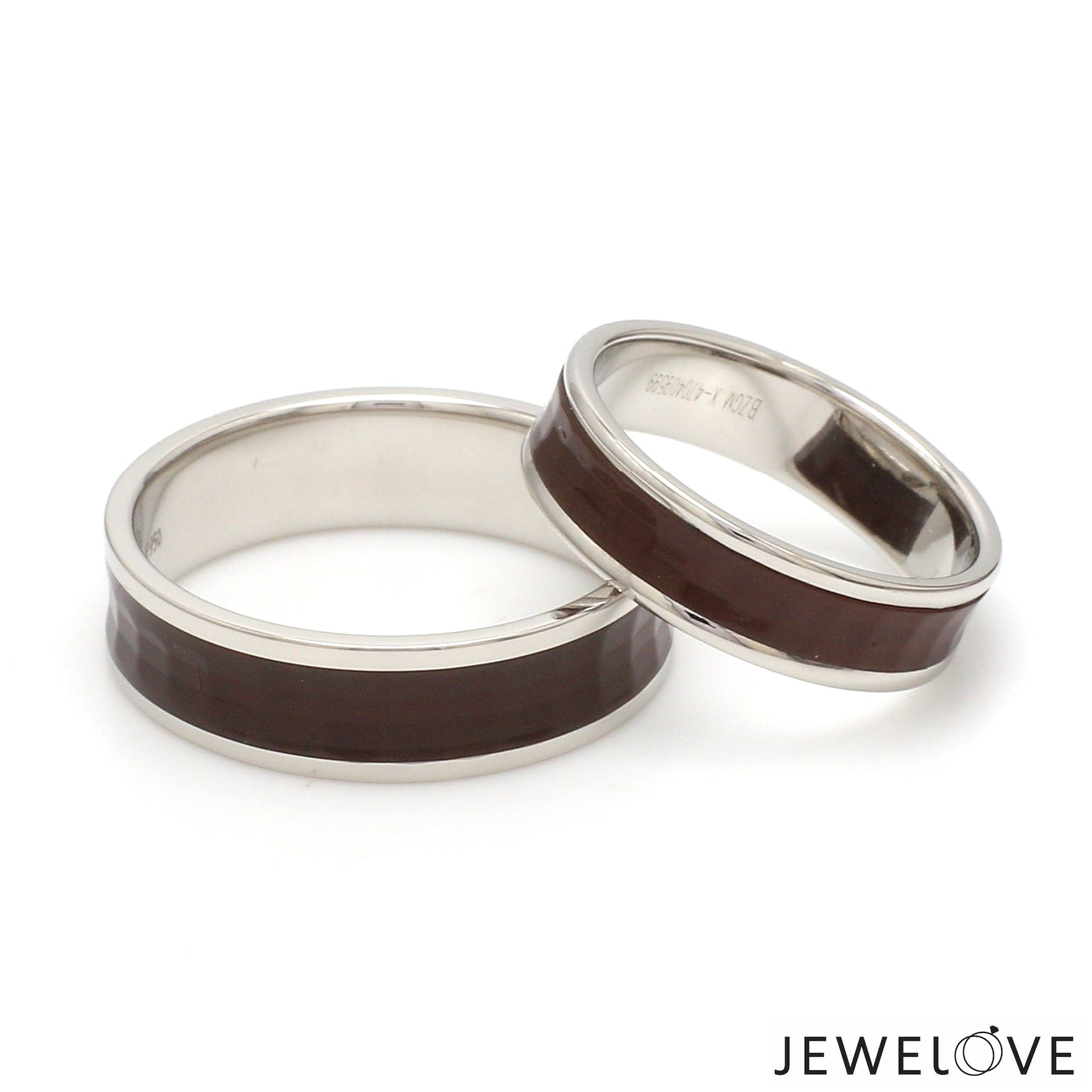 Platinum Couple Unisex Ring with Brown Ceramic JL PT 1329