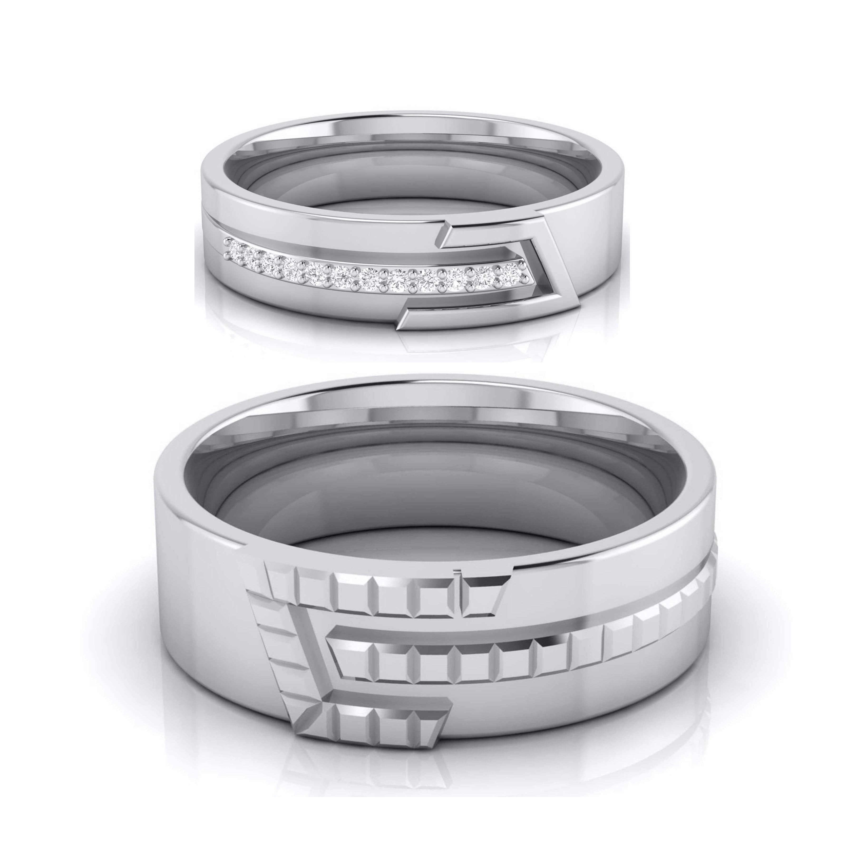 Platinum Diamond Couple Love Bands JL PT CB-6