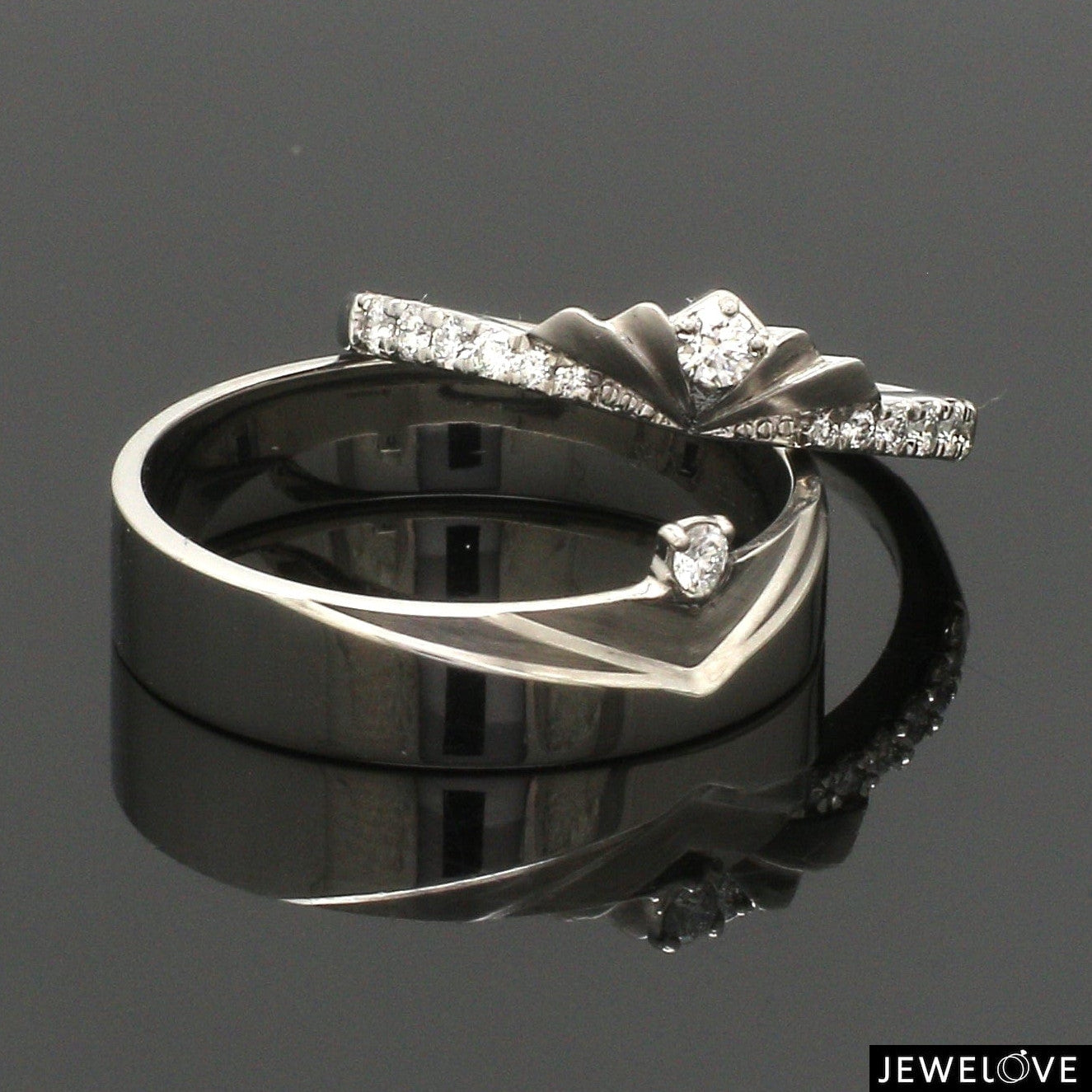 Platinum Diamond Couple Ring JL PT 1364